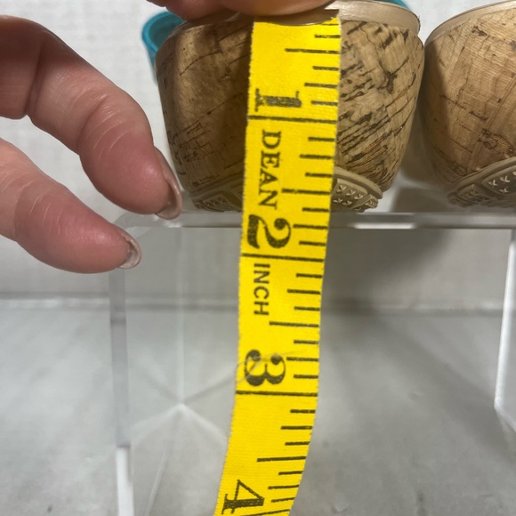 Crocs A-Leigh Turquoise Cork Wedge Thong Sandals Women's Size 7 - Picture 8 of 8